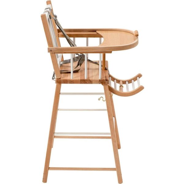 Pack Chaise haute André Hybride blanc et sa tablette blanche
