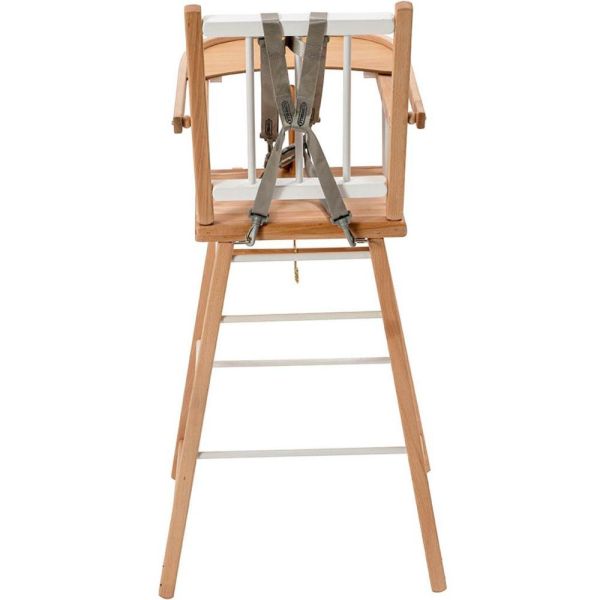 Pack Chaise haute André Hybride blanc et sa tablette blanche