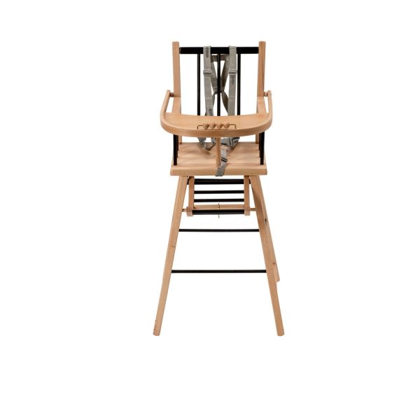 Pack Chaise haute André Hybride noir et sa tablette blanche