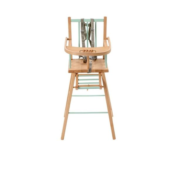 Pack Chaise haute André Hybride vert mint et sa tablette blanche