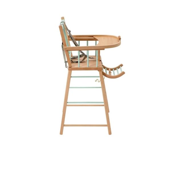Pack Chaise haute André Hybride vert mint et sa tablette blanche