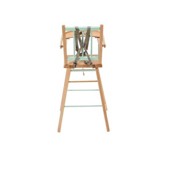 Pack Chaise haute André Hybride vert mint et sa tablette blanche