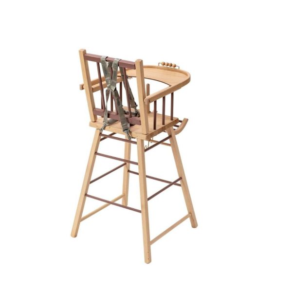 Pack Chaise haute André Hybride vieux rose et sa tablette blanche