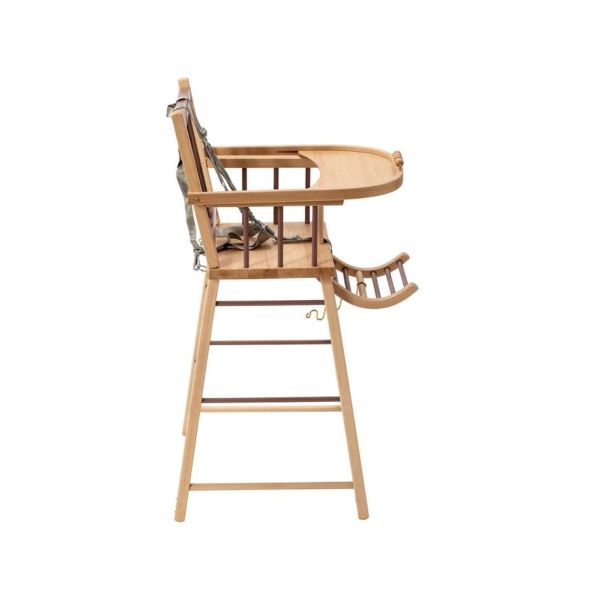 Pack Chaise haute André Hybride vieux rose et sa tablette blanche