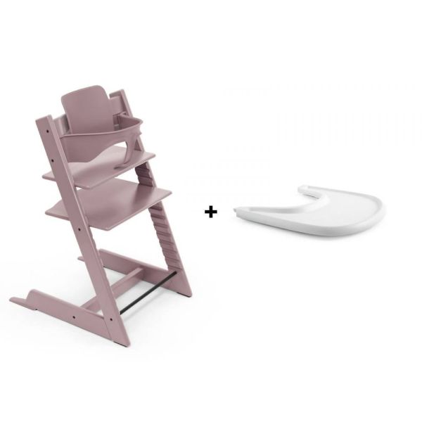 Pack Chaise haute Tripp Trapp avec son Baby Set et sa tablette Mauve