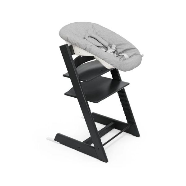 Pack chaise haute Tripp Trapp Chêne Noir + Newborn Set Gris