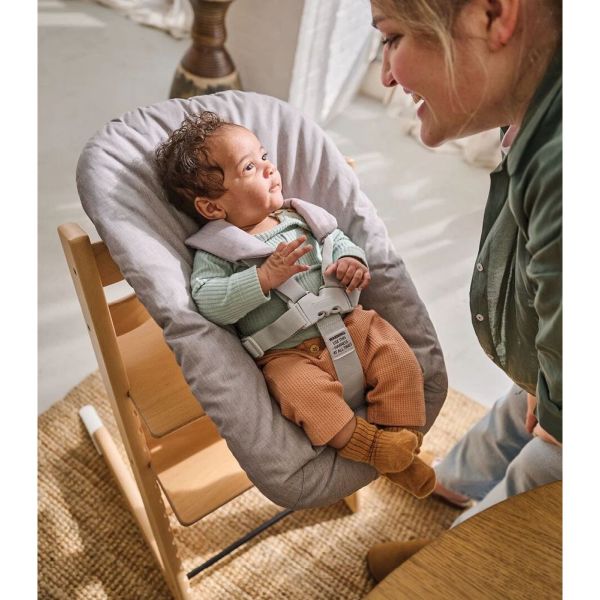 Pack chaise haute Tripp Trapp Hêtre Mauve + Newborn Set