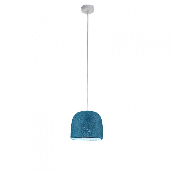 Abat jour Cloche Ø25 cm Bleu Canard avec suspension 80 cm