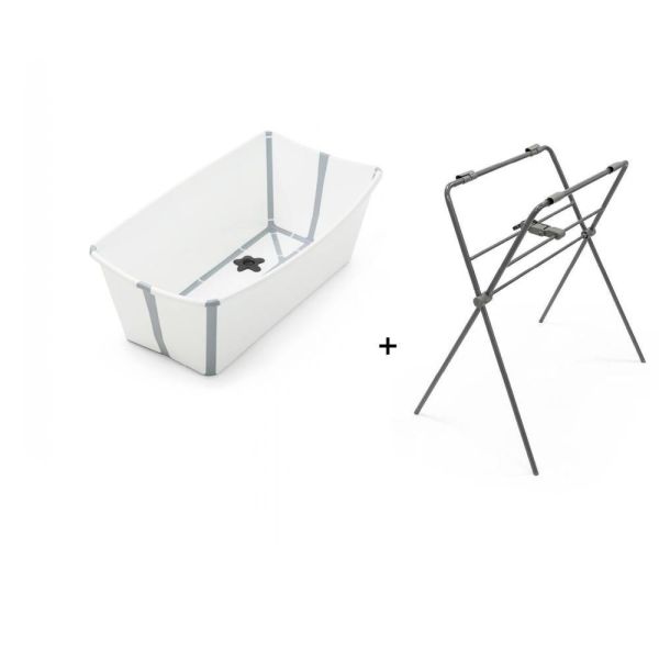 Pack baignoire Flexi Bath blanche + support à pieds