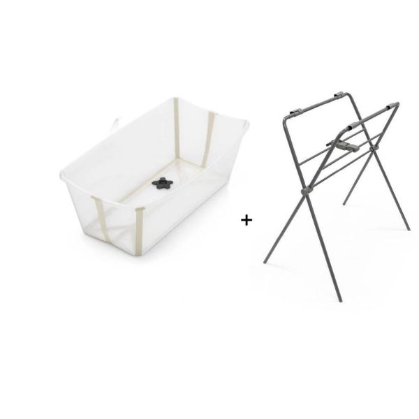 Pack baignoire Flexi Bath sandy beige + support à pieds