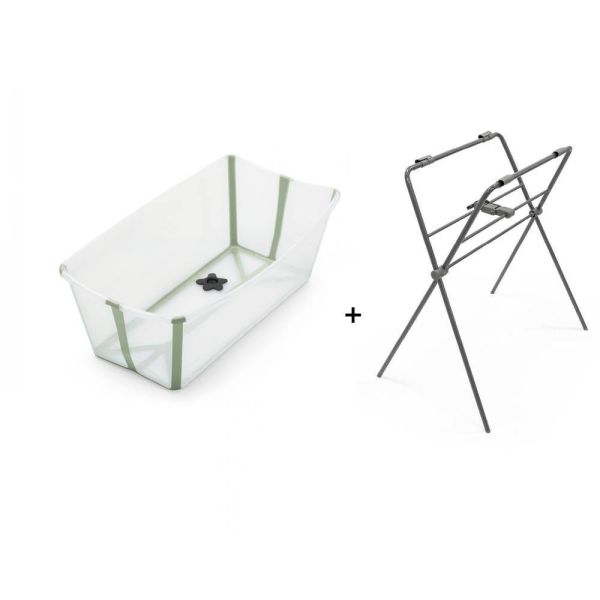 Pack baignoire Flexi Bath verte + support à pieds