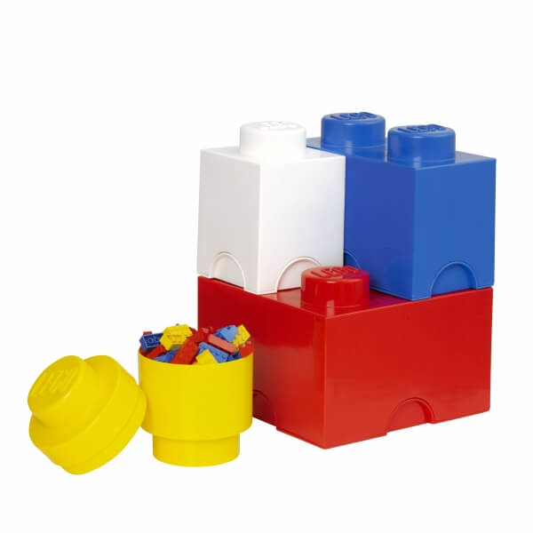 Pack de 4 briques de rangement Bleu/Rouge/Jaune/Blanc