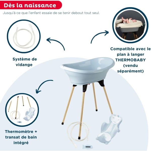 Pack baignoire Vasco 5 pièces Fleur bleu