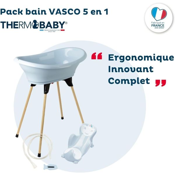 Pack baignoire Vasco 5 pièces Fleur bleu