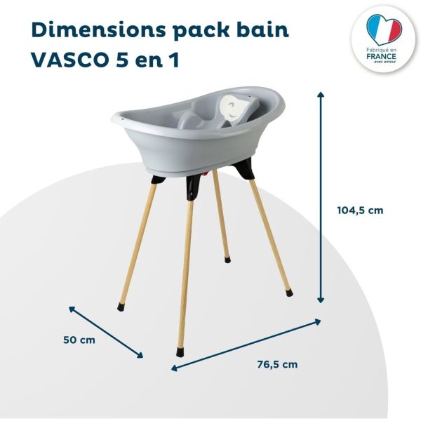 Pack baignoire Vasco 5 pièces Gris velours