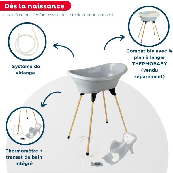 Pack baignoire Vasco 5 pièces Gris velours