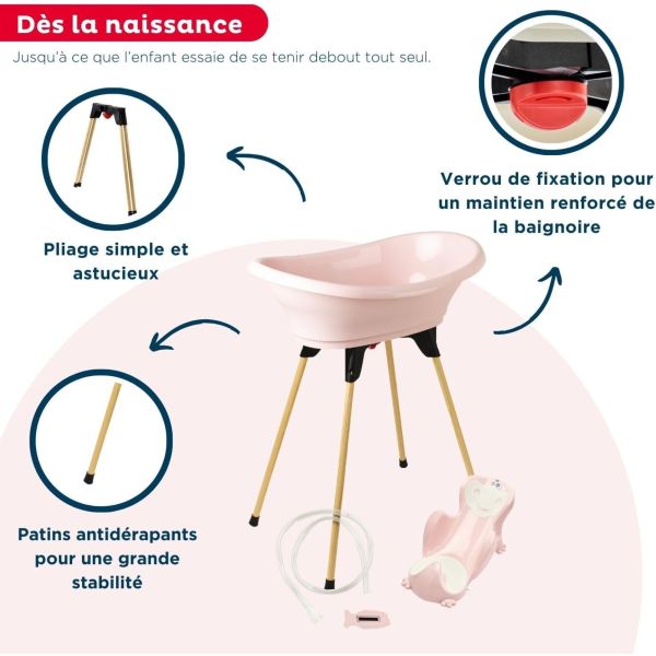 Pack baignoire Vasco 5 pièces Rose poudré