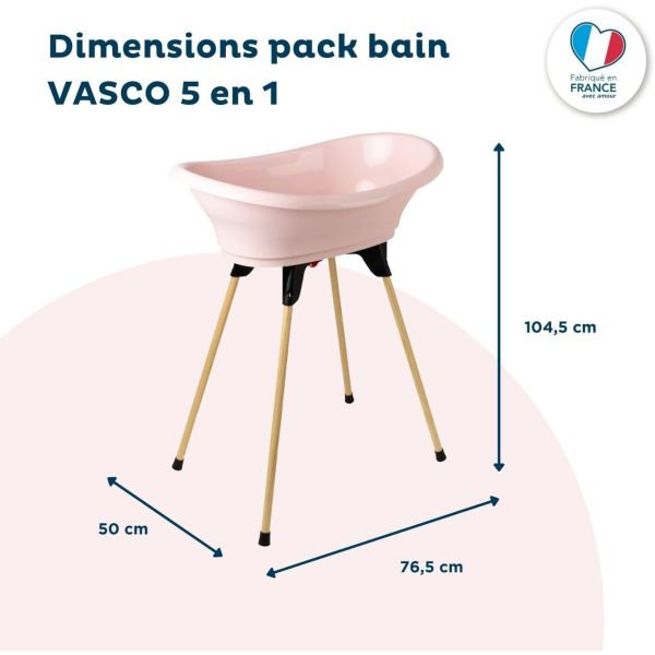 Pack baignoire Vasco 5 pièces Rose poudré