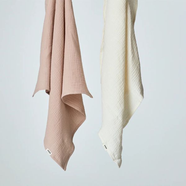 Lot de 2 langes Comme un bonbon Vieux rose