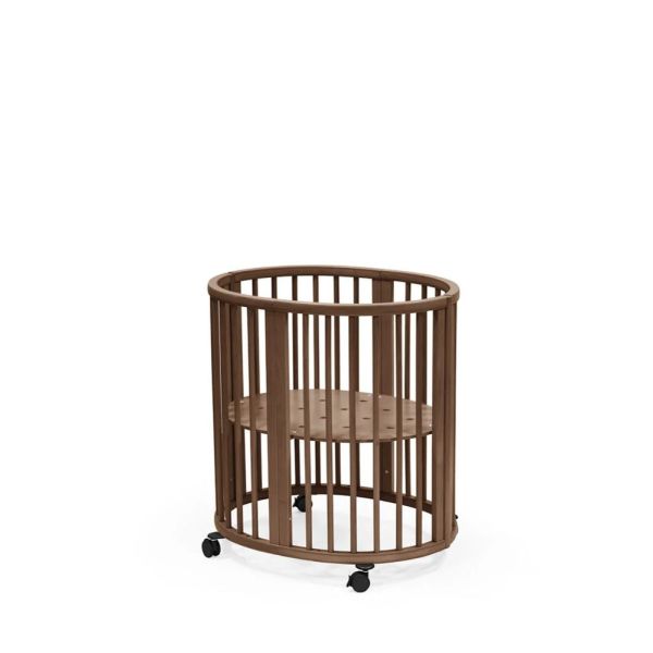 Chambre duo Berceau Sleepi Warm brown + commode Sleepi white