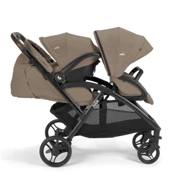 Poussette duo Evalite double + siège auto i-Snug 2 Cashew
