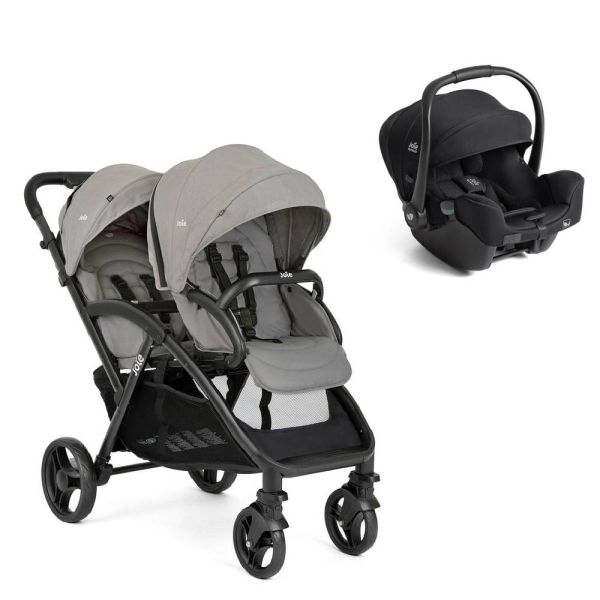 Poussette duo Evalite double Pebble + siège auto i-Starter Eclipse