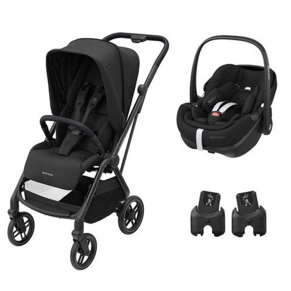 Poussette duo Leona² + siège auto Pebble 360 Pro² Black