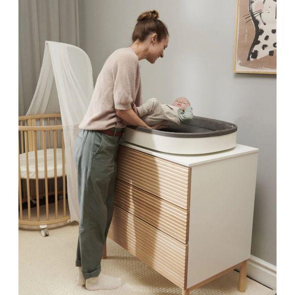Chambre duo Lit Sleepi Warm brown + commode Sleepi White