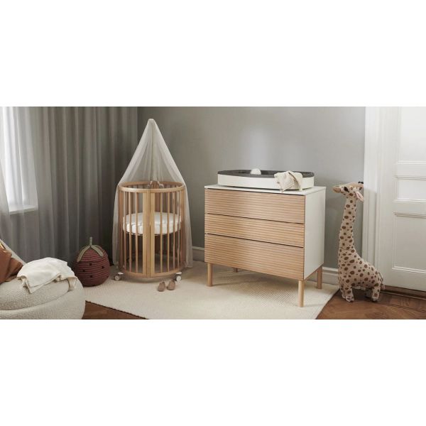 Chambre duo Lit Sleepi Warm brown + commode Sleepi White
