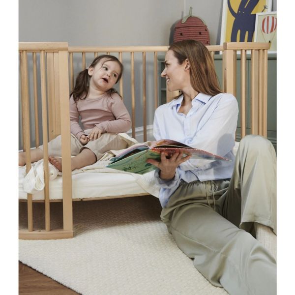 Chambre duo Lit Sleepi + commode Sleepi + matelas - Natural
