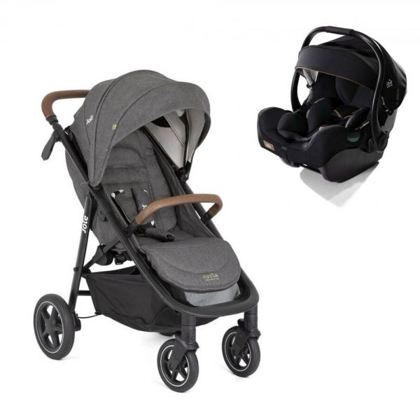 Poussette duo MyTrax Pro Shell gray gris + siège auto i-Jemini Eclipse noir