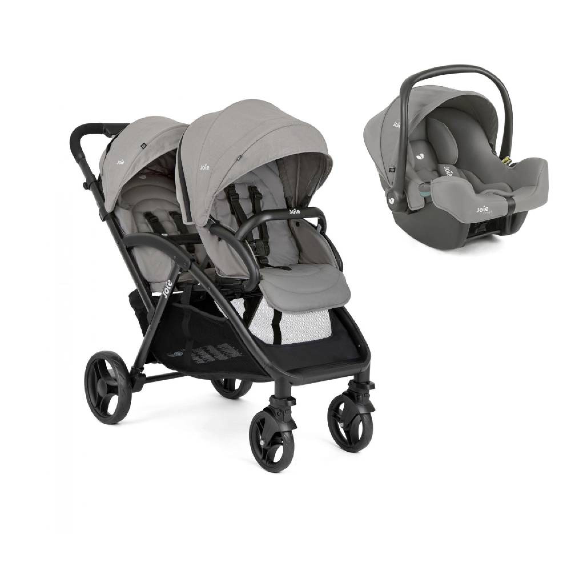 Poussette duo Evalite double Shale + siège auto i-Snug 2 Shale - Made in  Bébé