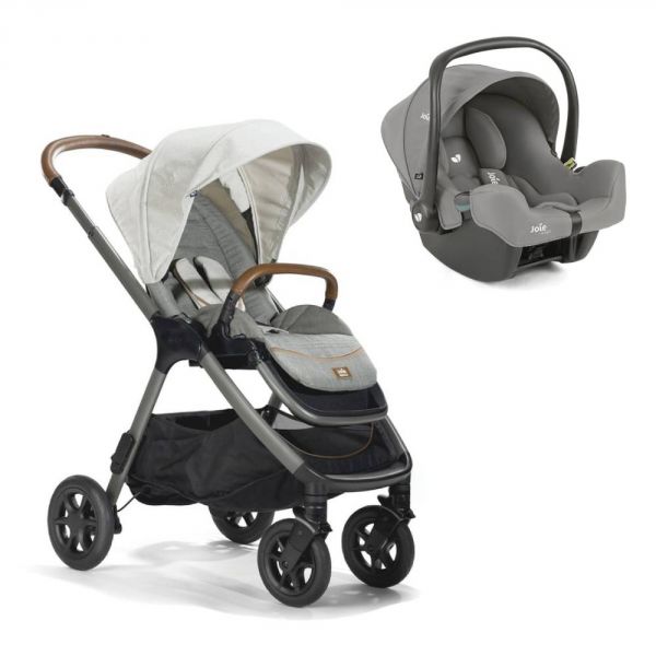 Poussette duo Finiti Signature Oyster + siège auto i-snug 2 Pebble