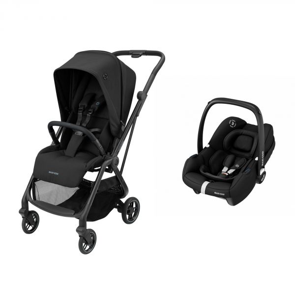Pack Duo poussette Leona + siège auto Cabriofix i-Size Essential Black