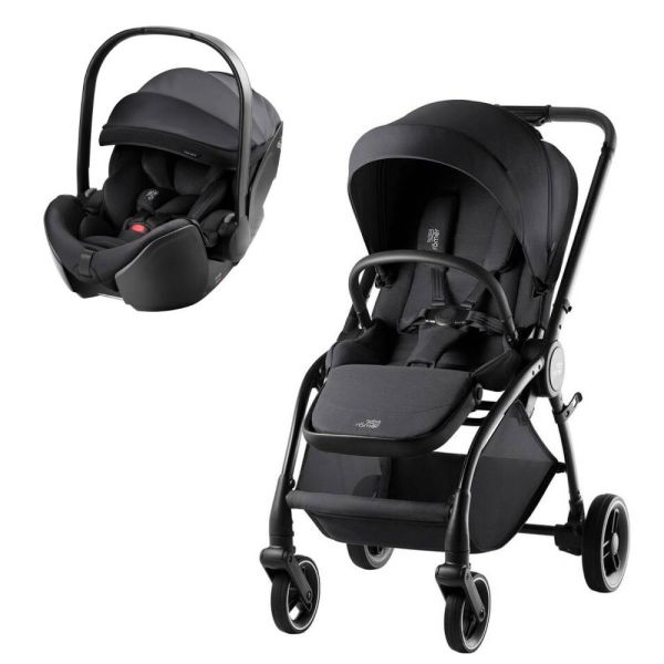 Poussette duo Rio + siège auto i-Size Baby Safe Pro Carbon Black STYLE