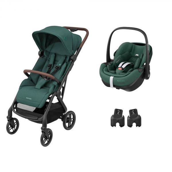 Poussette duo Soho + siège auto Pebble 360 Pro Essential Green