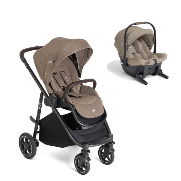 Poussette duo Versatrax Cashew + siège auto Sprint Sandstone