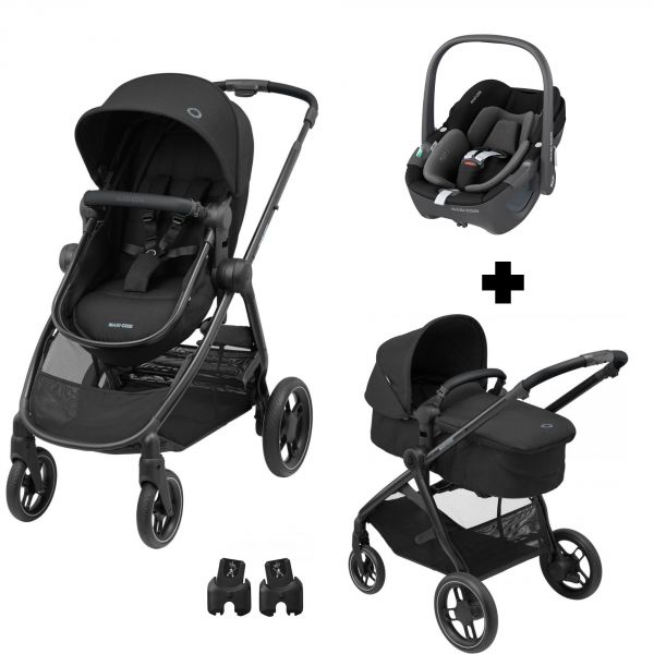 Poussette duo Zelia + siège auto Cabriofix I-Size Black