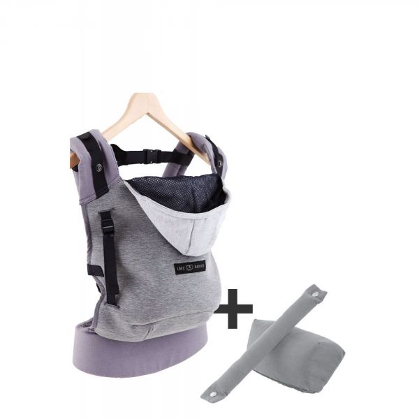 Pack évolution porte bébé Hoodiecarrier Gris Flanelle