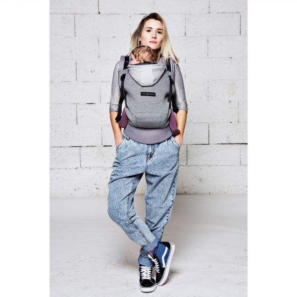 Pack évolution porte bébé Hoodiecarrier Gris Flanelle