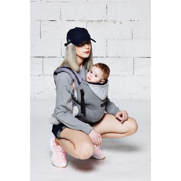 Pack évolution porte bébé Hoodiecarrier Gris Flanelle