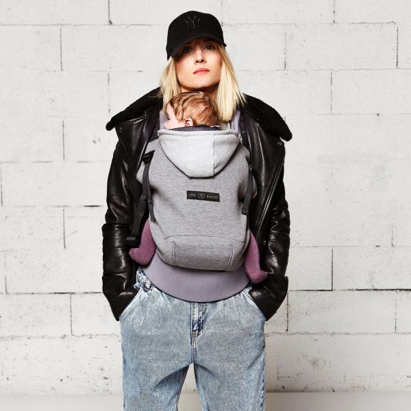 Pack évolution porte bébé Hoodiecarrier Gris Flanelle