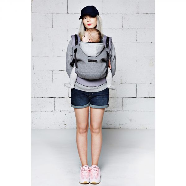 Pack évolution porte bébé Hoodiecarrier Gris Flanelle