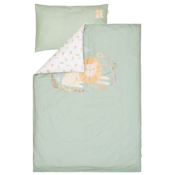 Pack housse de couette lit réversible enfant + taie - Safari Leo - 120 x 150 cm