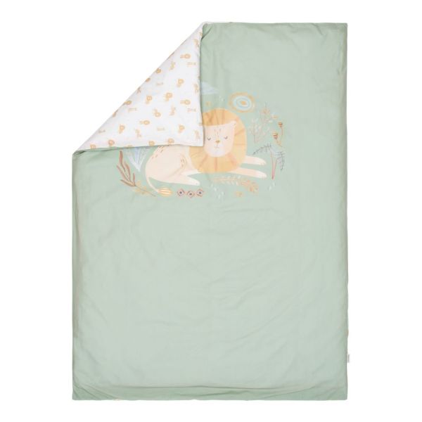 Pack housse de couette lit réversible enfant + taie - Safari Leo - 120 x 150 cm