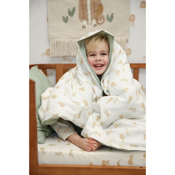 Pack housse de couette lit réversible enfant + taie - Safari Leo - 120 x 150 cm