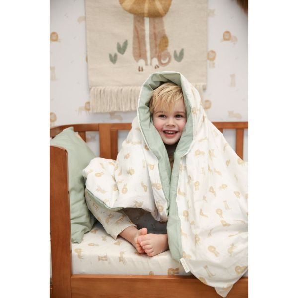 Pack housse de couette lit réversible enfant + taie - Safari Leo - 120 x 150 cm