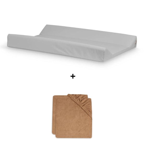 Pack matelas à langer 50 x 70 cm avec 2 housses éponge Biscuit