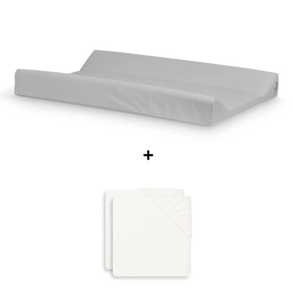 Pack matelas à langer 50 x 70 cm avec 2 housses éponge Ivoire