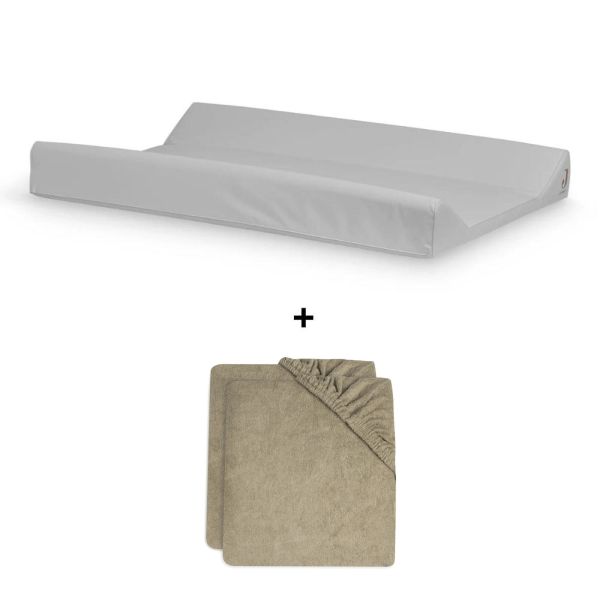 Pack matelas à langer 50 x 70 cm avec 2 housses éponge Olive